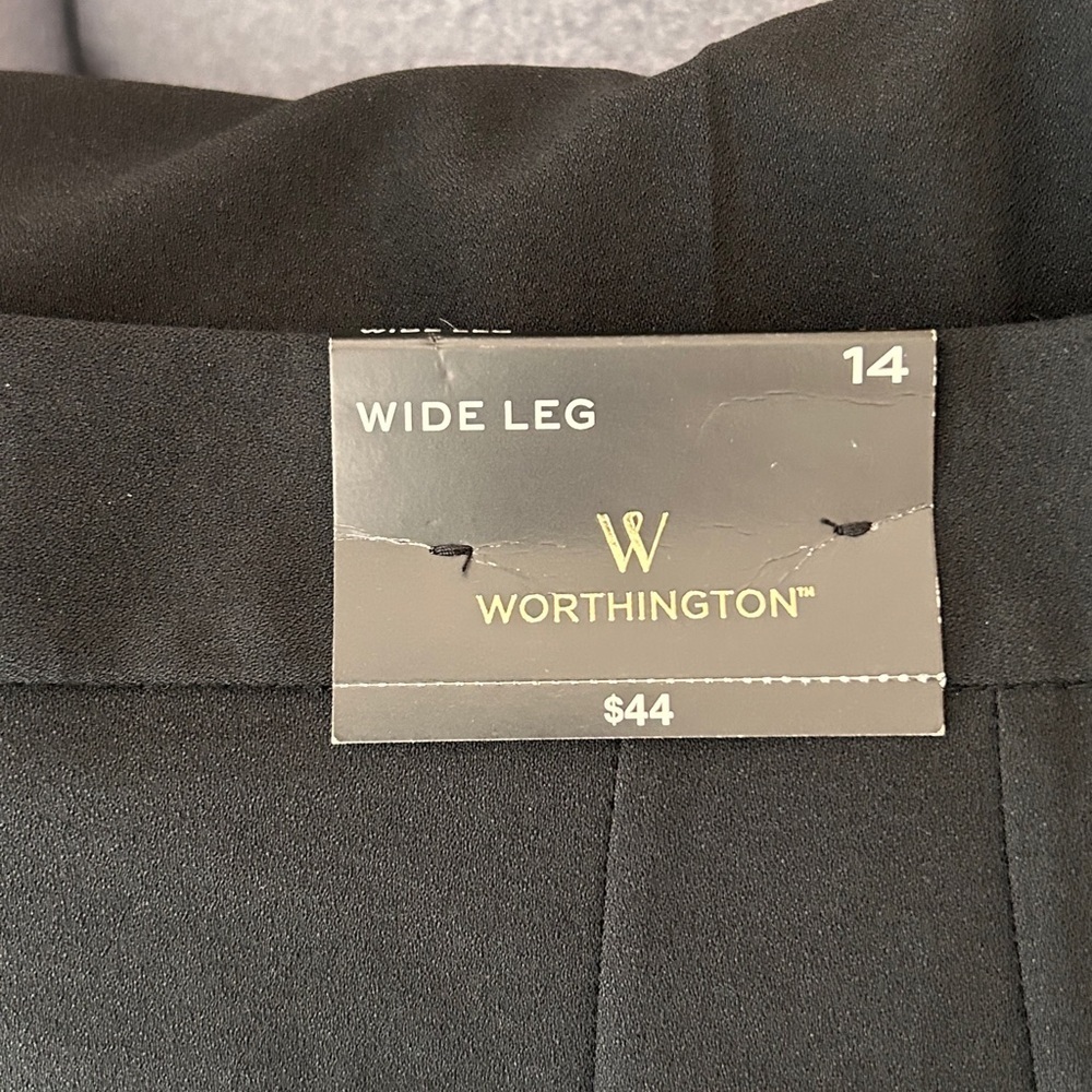 Worthington Wide Leg Black Trousers 14 - Picture 5 of 7